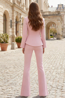 2 Piece Light Pink Single Breasted Business Suits