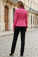 Load image into Gallery viewer, 2 Piece Fuchsia and Black Notched Lapel Single Breasted Business Suits