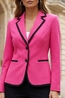 Load image into Gallery viewer, 2 Piece Fuchsia and Black Notched Lapel Single Breasted Business Suits