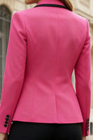 Load image into Gallery viewer, 2 Piece Fuchsia and Black Notched Lapel Single Breasted Business Suits