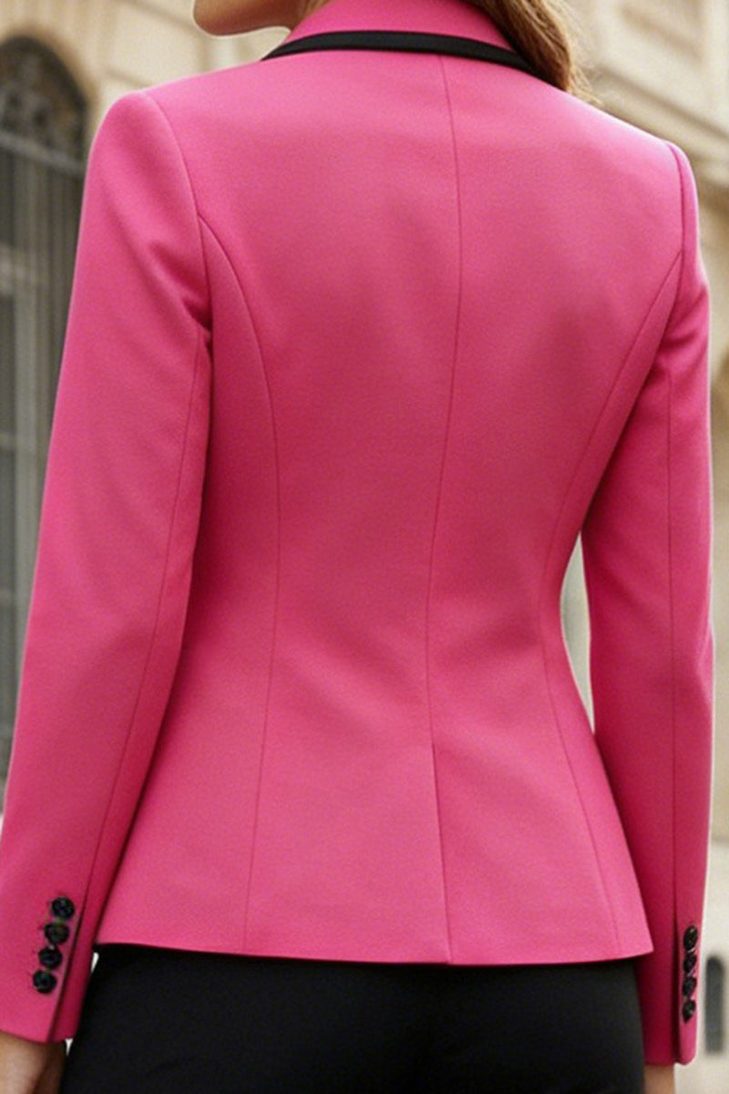 Load image into Gallery viewer, 2 Piece Fuchsia and Black Notched Lapel Single Breasted Business Suits