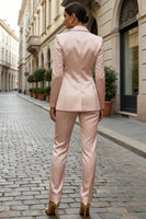 Load image into Gallery viewer, Light Pink Satin 2 Piece Double Breasted Peak Lapel Business Suits