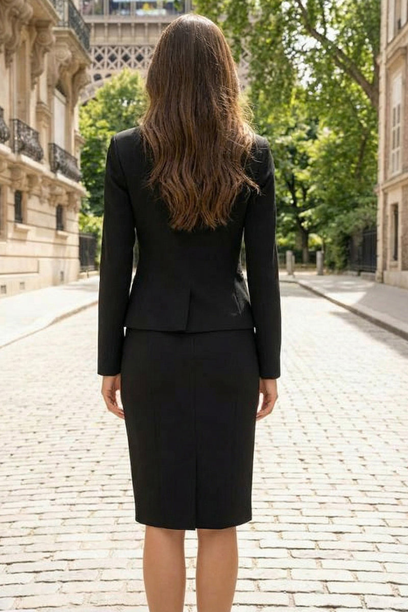 Load image into Gallery viewer, 2 Piece Sky Blue Pencil Single Breasted Business Suits with Slit