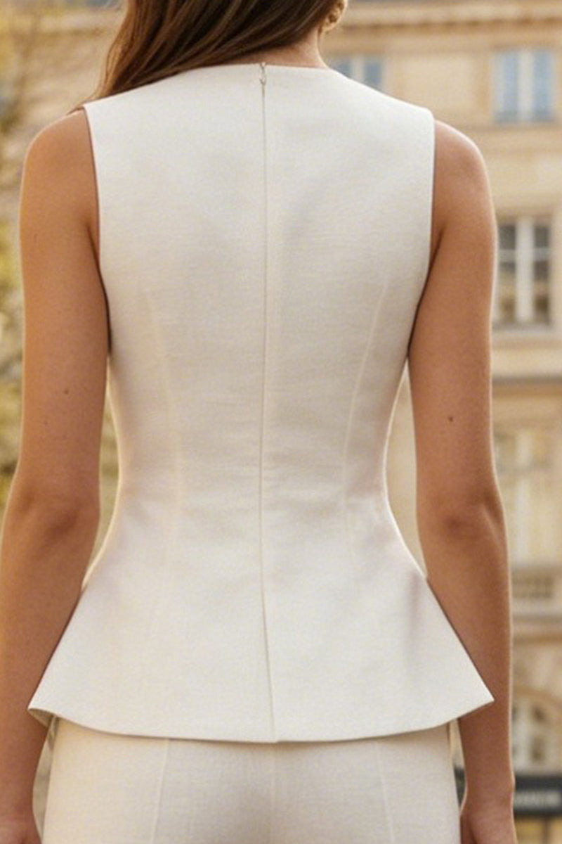 Load image into Gallery viewer, 2 Piece Ivory Round Neck Business Suits with Buttons