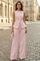 Load image into Gallery viewer, 2 Piece Ivory Round Neck Business Suits with Buttons