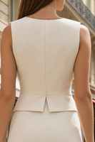 Load image into Gallery viewer, 2 Piece Ivory Single Breasted V Neck Long Business Suits