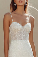 Load image into Gallery viewer, Sparkly Ivory Sequin Bodycon Short Corset Graduation Dress