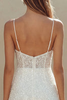 Load image into Gallery viewer, Sparkly Ivory Sequin Bodycon Short Corset Graduation Dress