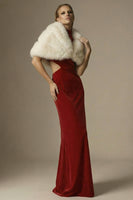 Load image into Gallery viewer, Dark Red Velvet High Neck Cut Out Sheath Long Formal Dress