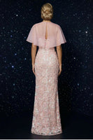 Load image into Gallery viewer, Floral Pink Corset Spaghetti Straps Long Sheath Prom Dress with Slit