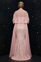 Load image into Gallery viewer, Sparkly Pink Sweetheart Mermaid Long Corset Prom Dress with Slit