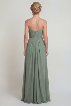 Dusty Sage Sweetheart A Line Long Evening Dress