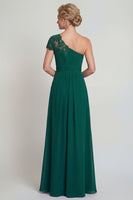 Load image into Gallery viewer, Dark Green Ruched A Line Long Evening Dress