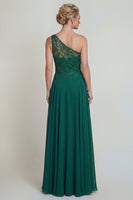 Load image into Gallery viewer, Sparkly Dark Green Beaded A Line Long Evening Dress