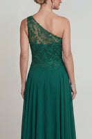 Load image into Gallery viewer, Sparkly Dark Green Beaded A Line Long Evening Dress