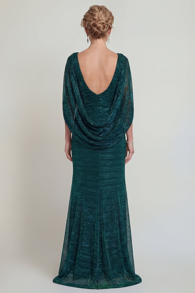 Load image into Gallery viewer, Dark Green Metallic Mermaid Long Evening Dress