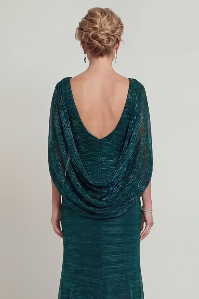 Load image into Gallery viewer, Dark Green Metallic Mermaid Long Evening Dress