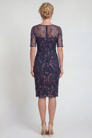 Load image into Gallery viewer, Sparkly Burgundy Appliqued Short Bodycon Formal Dress