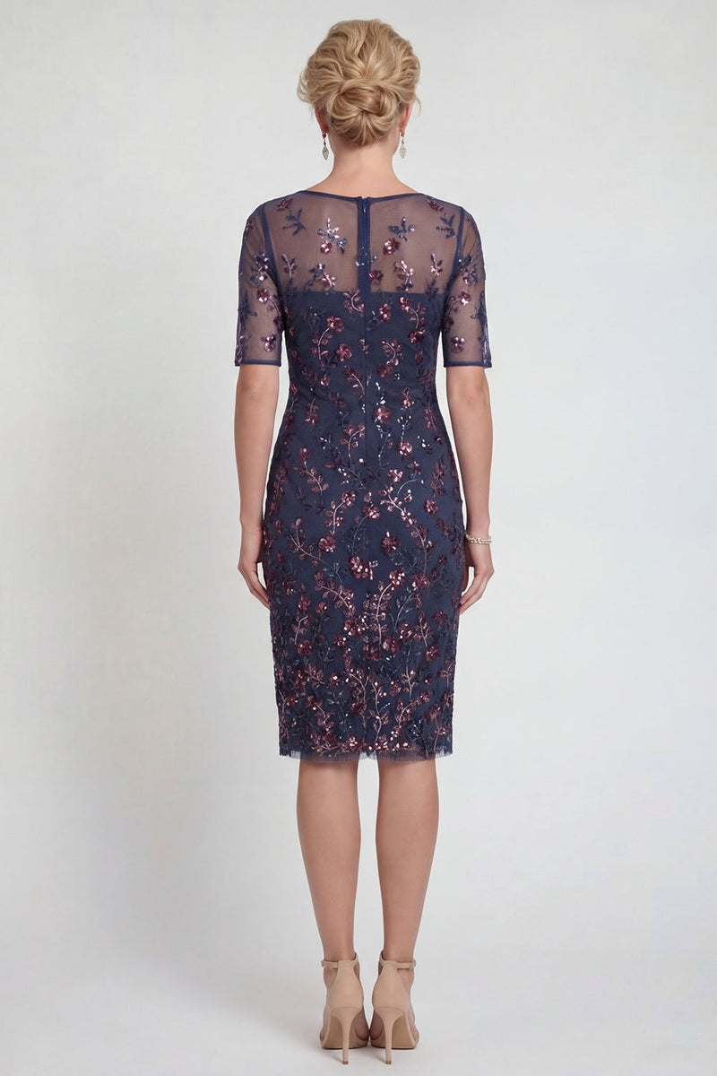 Load image into Gallery viewer, Sparkly Burgundy Appliqued Short Bodycon Formal Dress