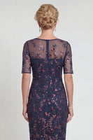 Load image into Gallery viewer, Sparkly Burgundy Appliqued Short Bodycon Formal Dress