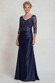 Sparkly Burgundy Floral Mermaid V Neck Long Evening Dress