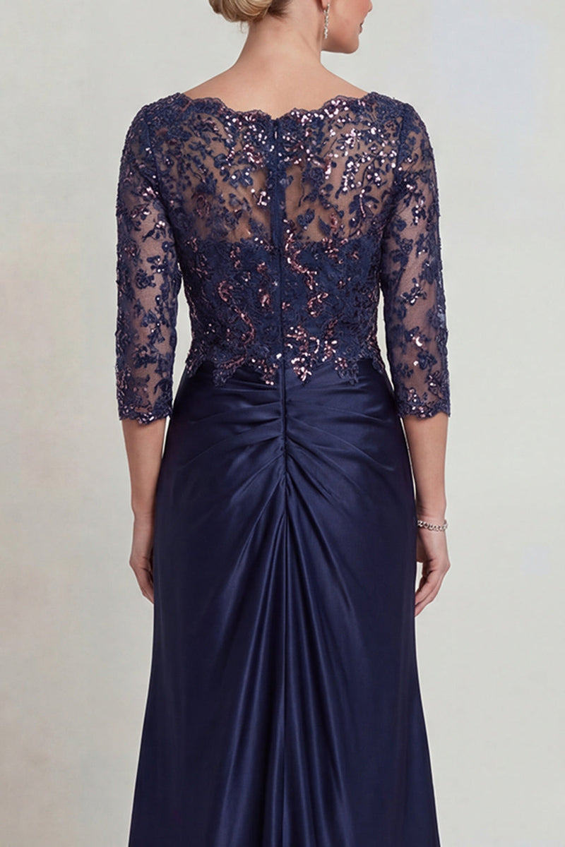 Load image into Gallery viewer, Sparkly Burgundy Floral Mermaid V Neck Long Evening Dress