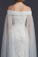 Load image into Gallery viewer, Sparkly White Off the Shoulder Beaded Mermaid Floral Maxi Wedding Reception Dress