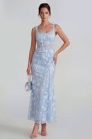 Load image into Gallery viewer, Lilac Corset Ruched Thick Straps Mermaid Maxi Formal Dress