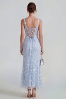 Load image into Gallery viewer, Lilac Corset Ruched Thick Straps Mermaid Maxi Formal Dress