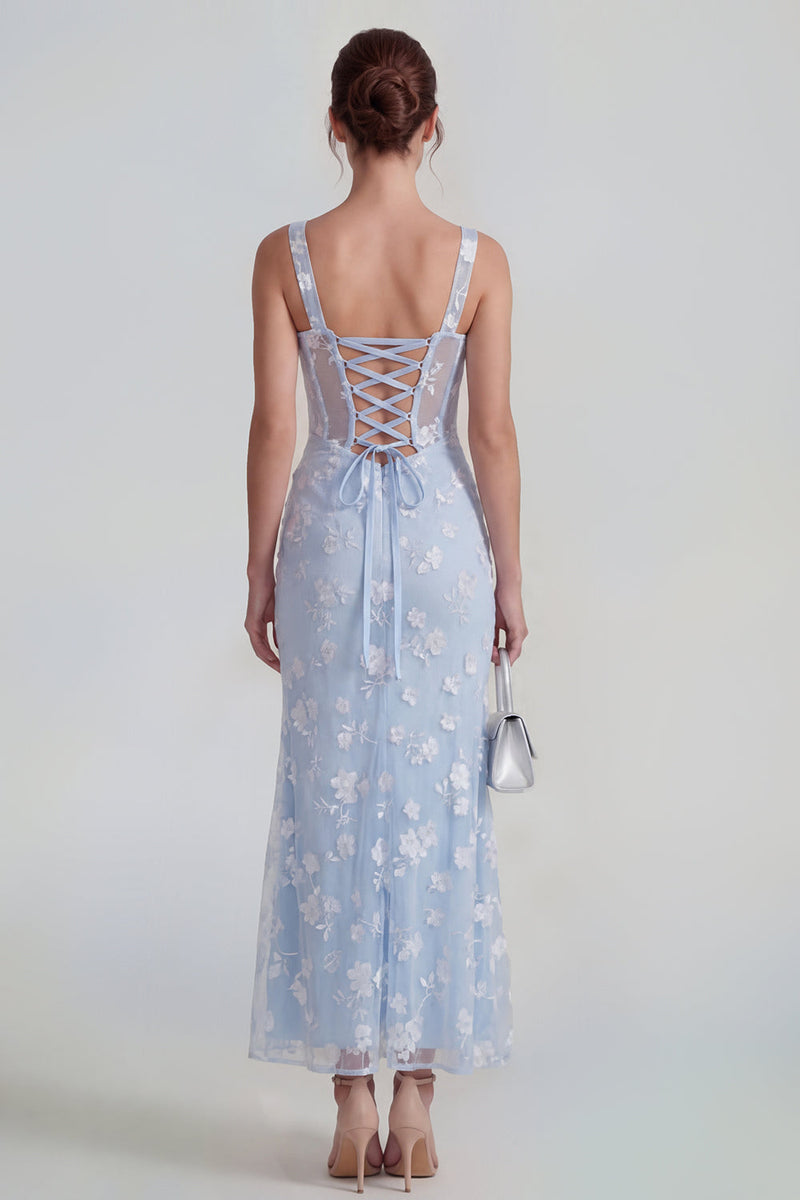 Load image into Gallery viewer, Lilac Corset Ruched Thick Straps Mermaid Maxi Formal Dress