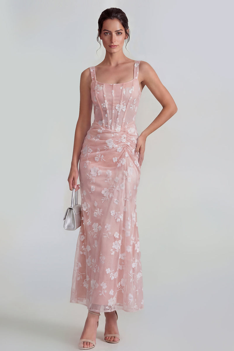 Load image into Gallery viewer, Lilac Corset Ruched Thick Straps Mermaid Maxi Formal Dress