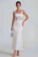 Load image into Gallery viewer, Lilac Corset Ruched Thick Straps Mermaid Maxi Formal Dress