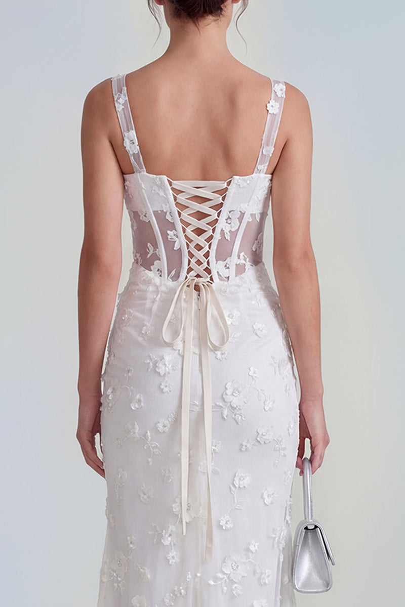 Load image into Gallery viewer, Lilac Corset Ruched Thick Straps Mermaid Maxi Formal Dress