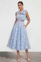 Load image into Gallery viewer, Lilac Round Neck A Line Maxi Formal Dress with Pockets