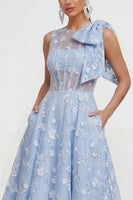 Load image into Gallery viewer, Lilac Round Neck A Line Maxi Formal Dress with Pockets