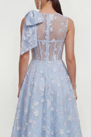 Load image into Gallery viewer, Lilac Round Neck A Line Maxi Formal Dress with Pockets