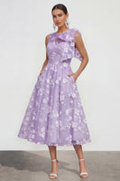 Load image into Gallery viewer, Lilac Round Neck A Line Maxi Formal Dress with Pockets