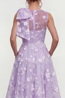 Load image into Gallery viewer, Lilac Round Neck A Line Maxi Formal Dress with Pockets