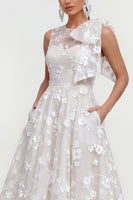 Load image into Gallery viewer, Lilac Round Neck A Line Maxi Formal Dress with Pockets