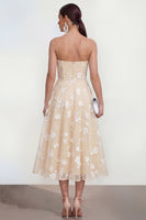 Load image into Gallery viewer, Lilac A Line Corset Strapless Floral Maxi Formal Dress