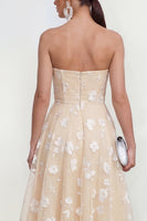 Load image into Gallery viewer, Lilac A Line Corset Strapless Floral Maxi Formal Dress