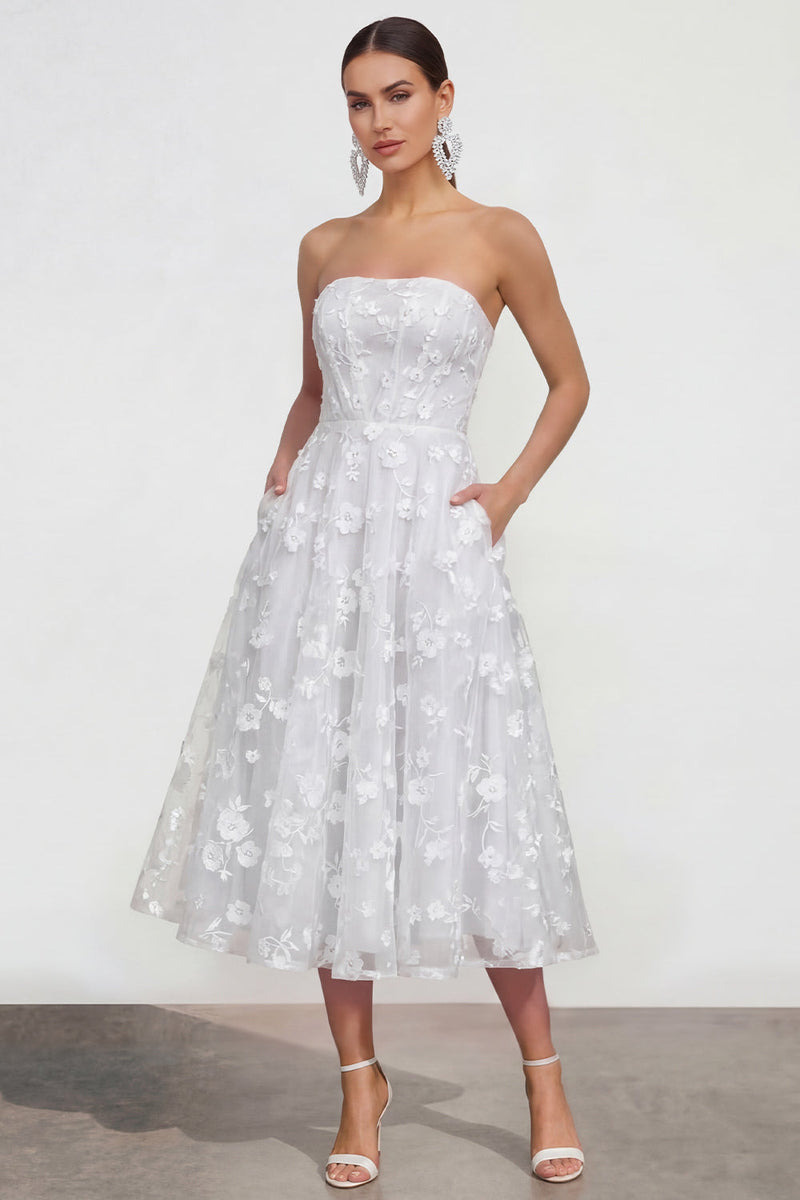 Load image into Gallery viewer, Lilac A Line Corset Strapless Floral Maxi Formal Dress