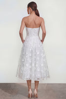 Load image into Gallery viewer, Lilac A Line Corset Strapless Floral Maxi Formal Dress