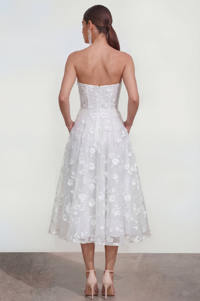 Load image into Gallery viewer, Lilac A Line Corset Strapless Floral Maxi Formal Dress