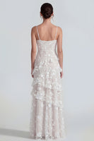 Load image into Gallery viewer, Lilac A Line Spaghetti Straps Floral Maxi Formal Dress with Ruffles