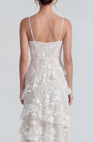Load image into Gallery viewer, Lilac A Line Spaghetti Straps Floral Maxi Formal Dress with Ruffles