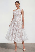 Load image into Gallery viewer, Pink Floral One Shoulder A Line Maxi Formal Dress