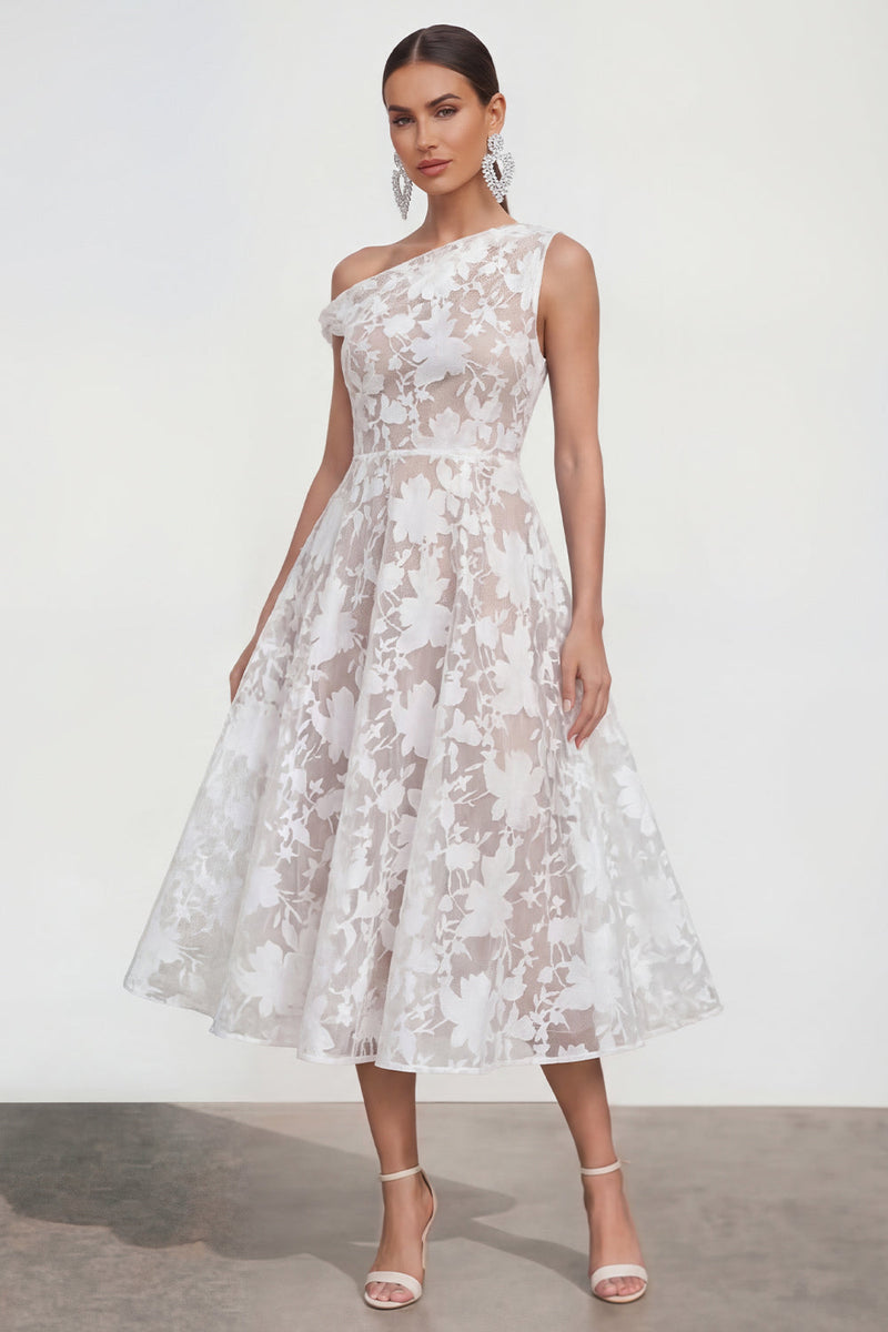 Load image into Gallery viewer, Pink Floral One Shoulder A Line Maxi Formal Dress
