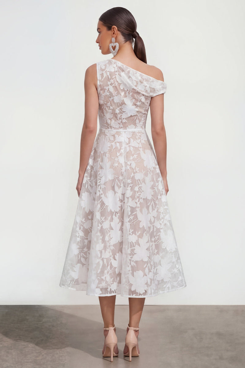 Load image into Gallery viewer, Pink Floral One Shoulder A Line Maxi Formal Dress