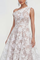 Load image into Gallery viewer, Pink Floral One Shoulder A Line Maxi Formal Dress